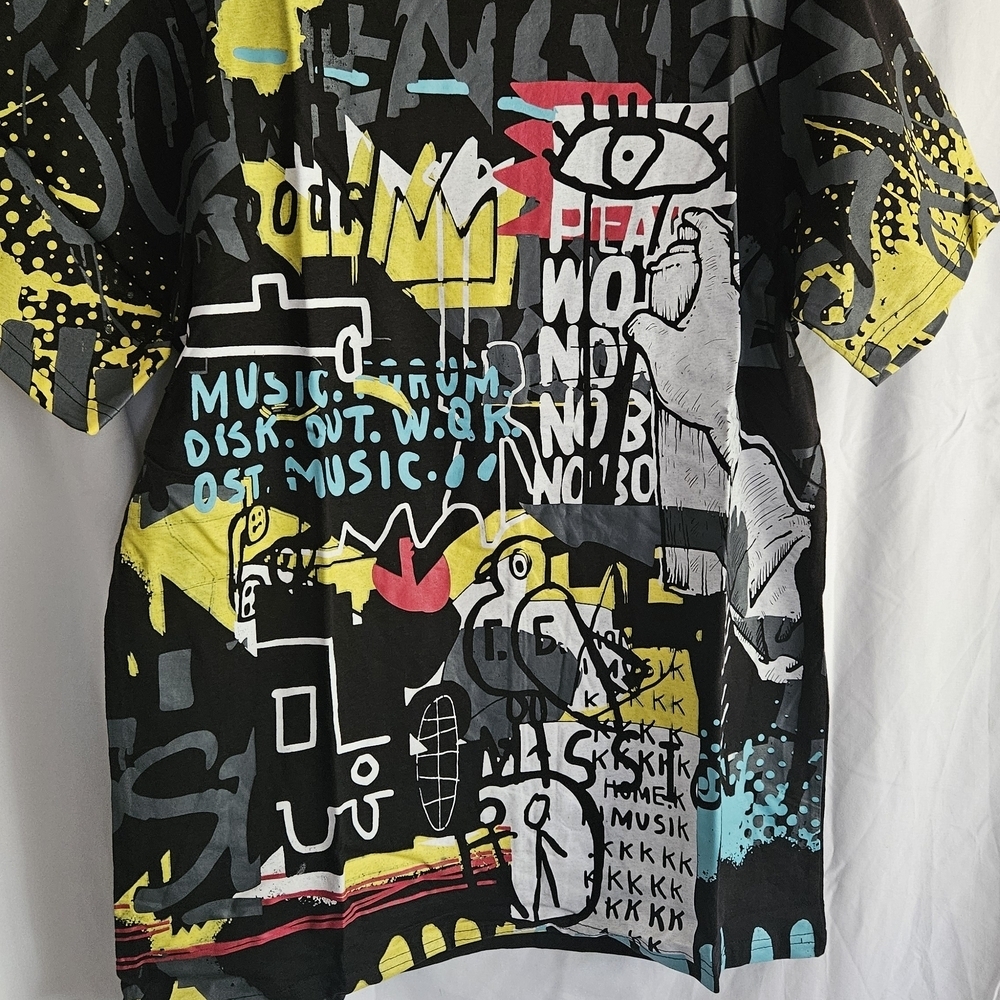 COPY - & Other Stories Graphic Tee - Black, Yellow, Blue